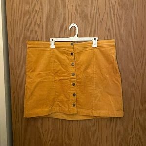 Forever 21+ Yellow Corduroy Skirt